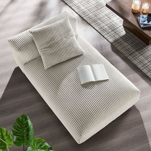 Solace  Modular Corduroy Upholstered Armless Chaise Lounge