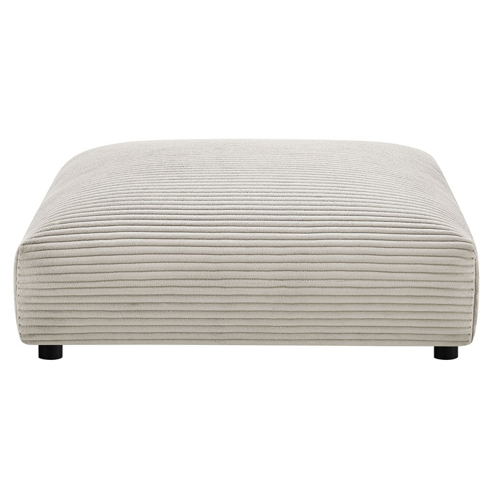Solace  Modular Corduroy Upholstered Armless Chair and Ottoman Set