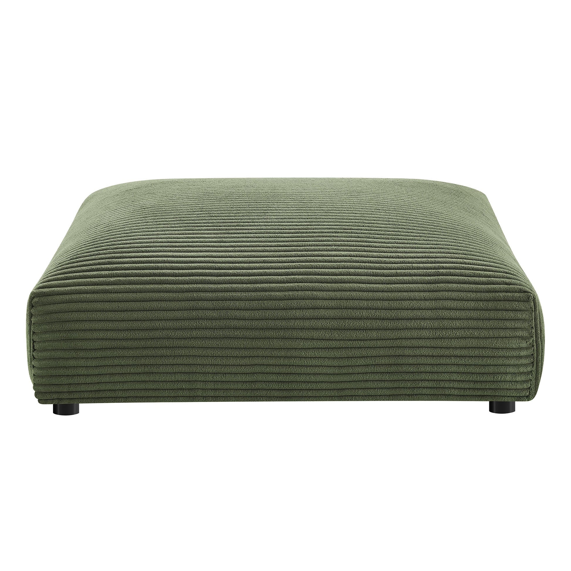 Solace  Modular Corduroy Upholstered Armless Chair and Ottoman Set