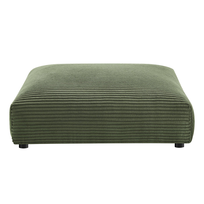 Solace  Modular Corduroy Upholstered Armless Chair and Ottoman Set