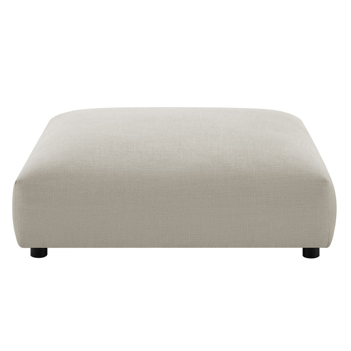 Solace  Modular Upholstered Fabric Armless Chair and Ottoman Set