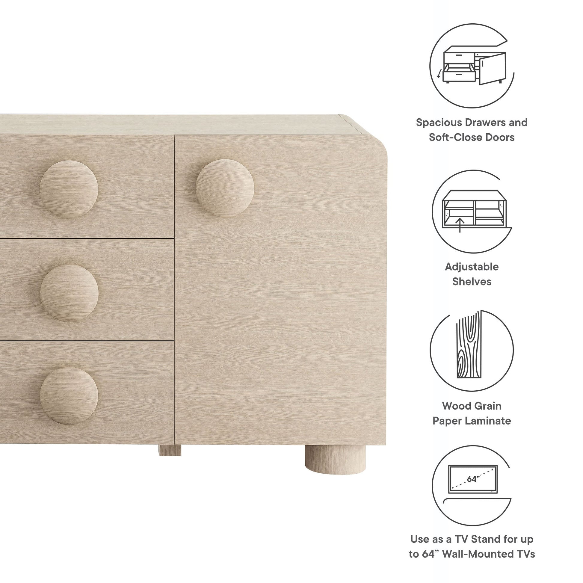 Sonnet  57"  Sideboard Storage Cabinet