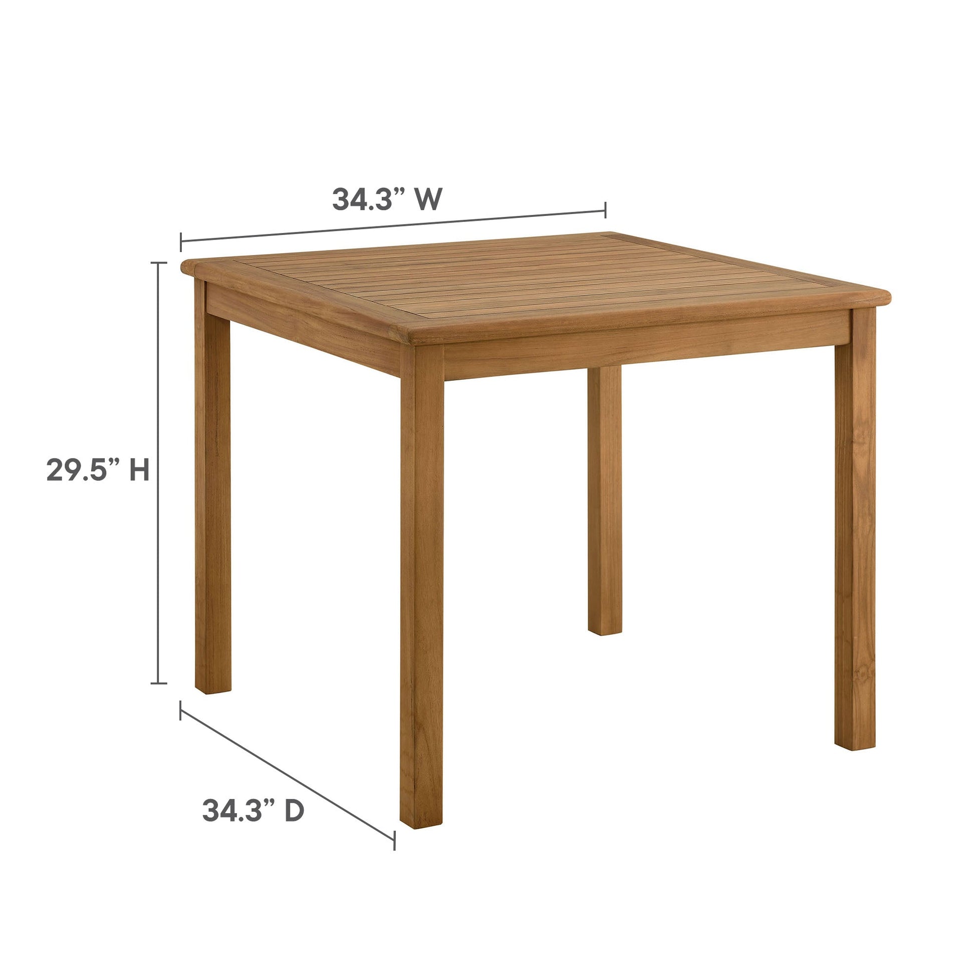 Vienna 5-Piece Outdoor Patio Teak Wood Dining Set with Folding Chairs
