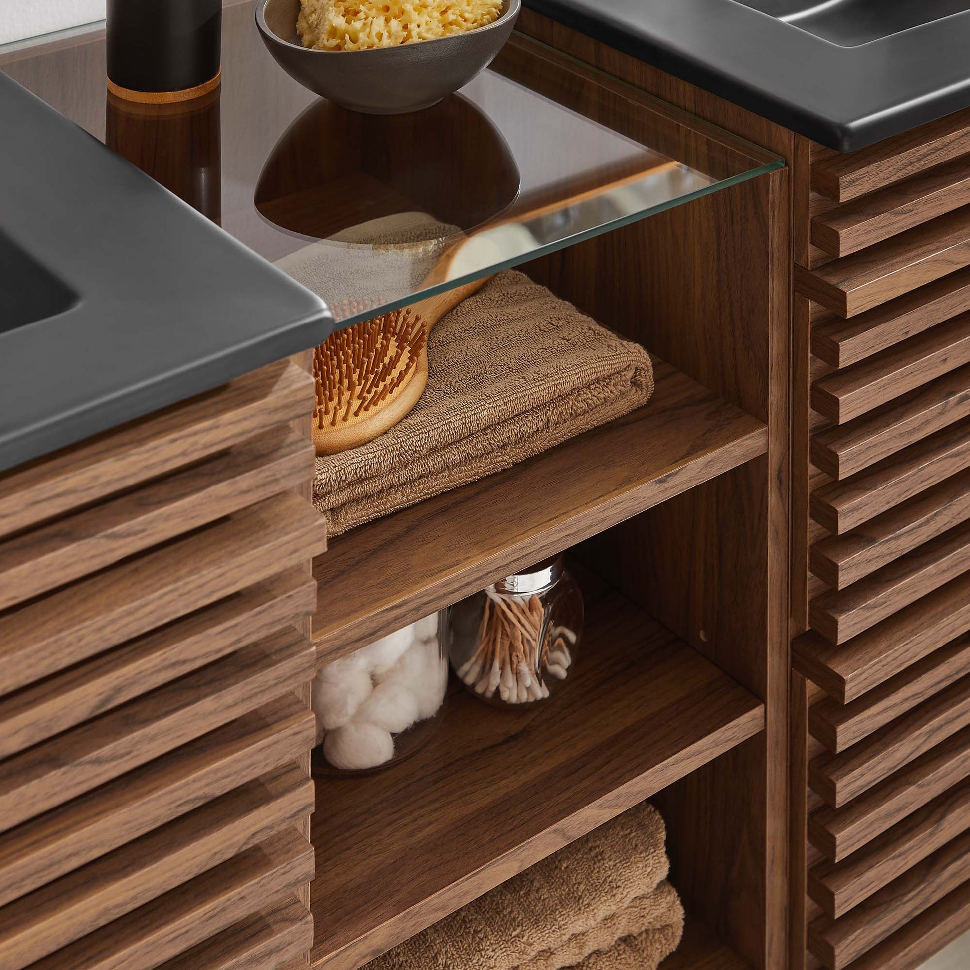 Render  62" Wall-Mount Double Sink  Bathroom Vanity