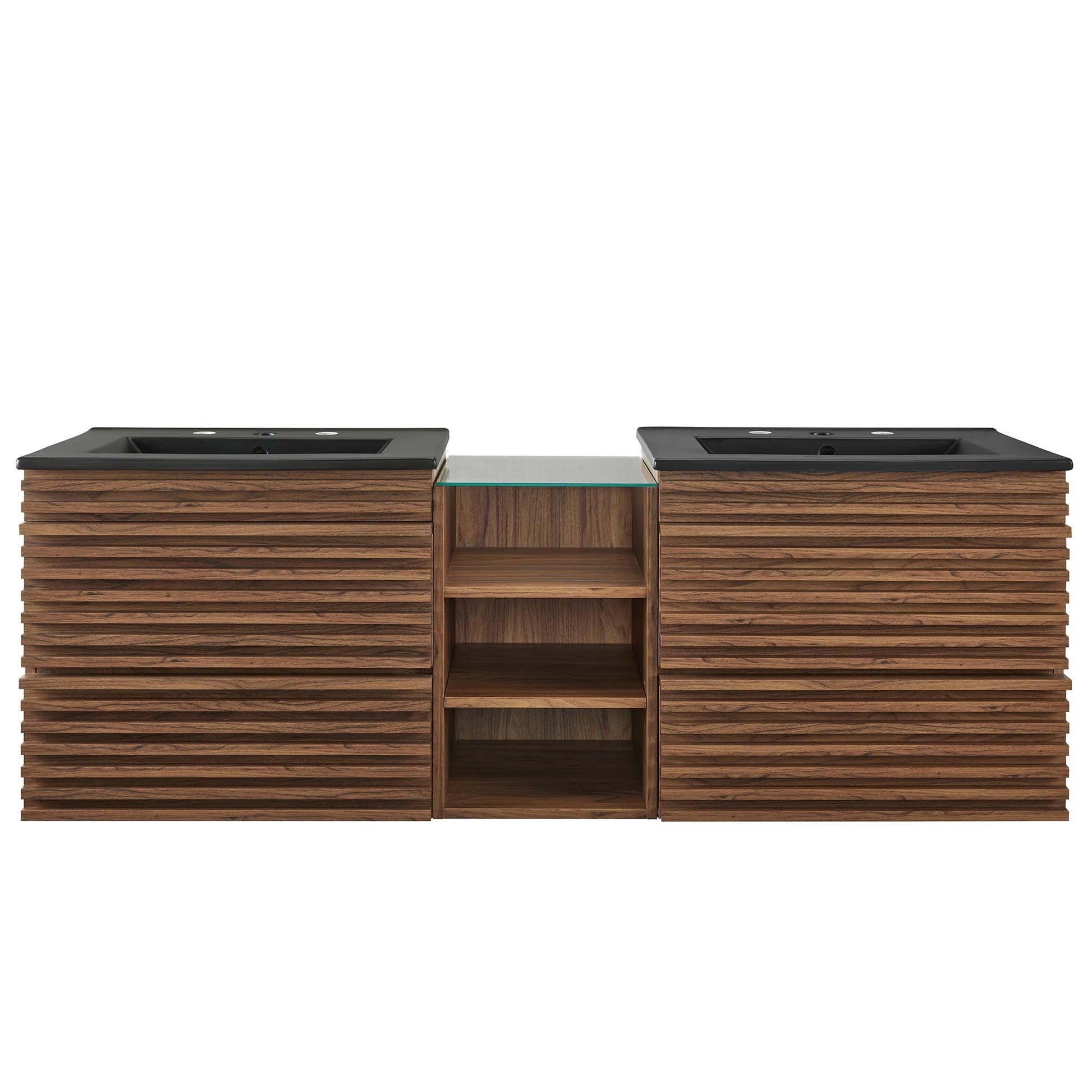 Render  62" Wall-Mount Double Sink  Bathroom Vanity