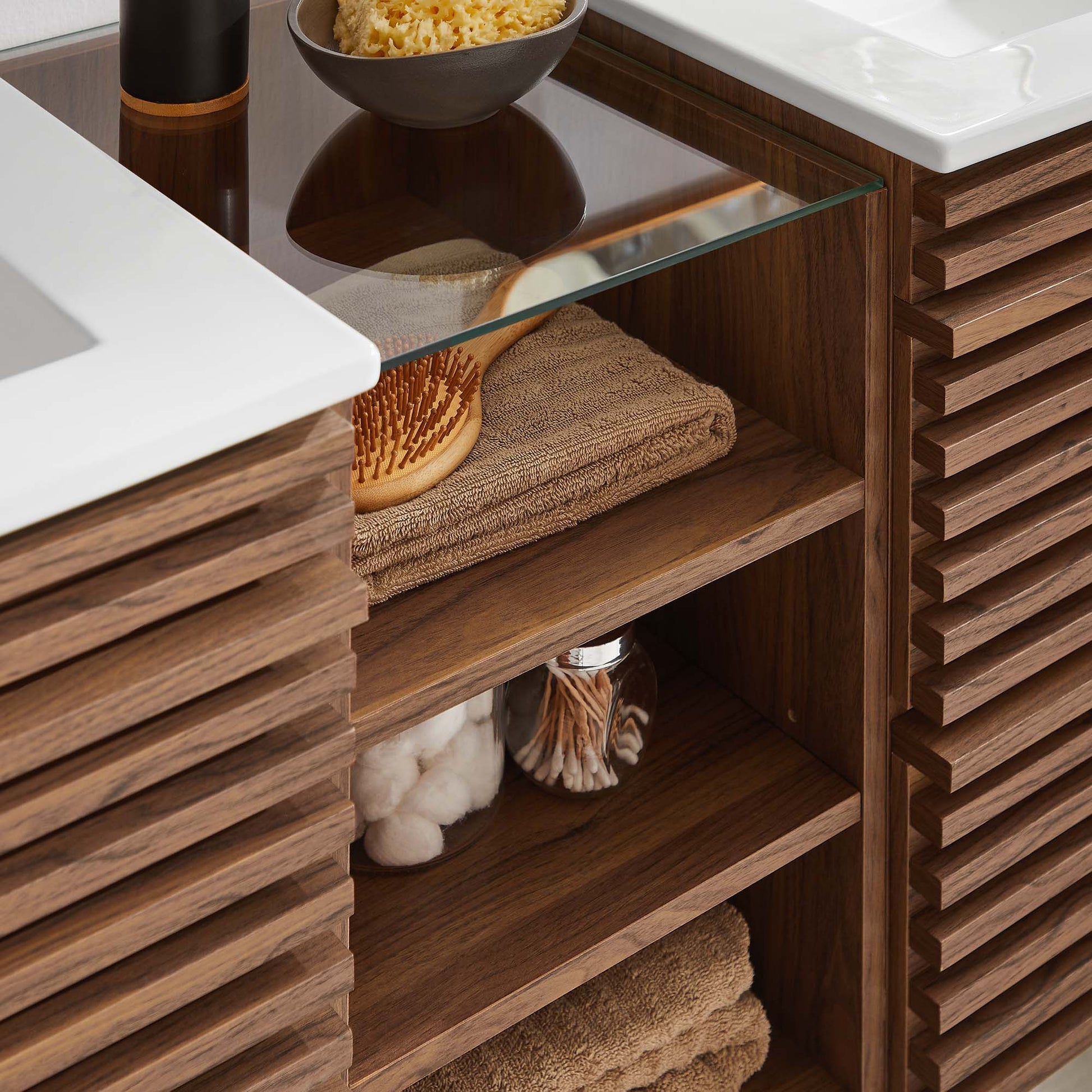 Render  62" Wall-Mount Double Sink  Bathroom Vanity