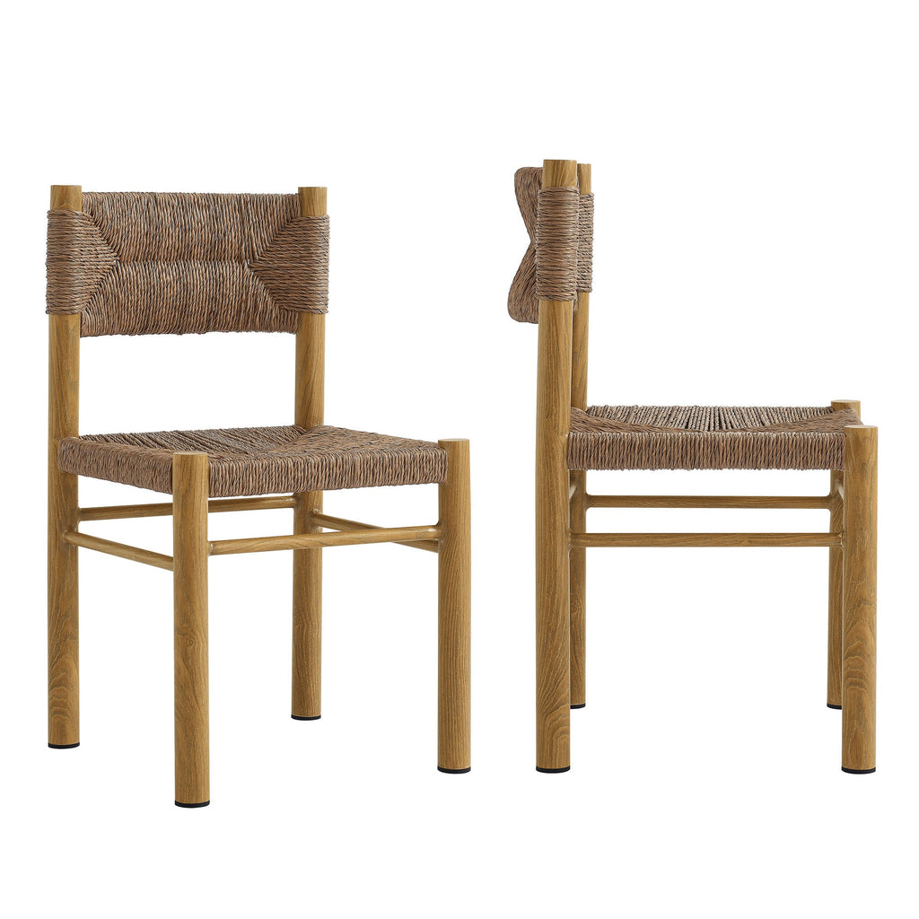 Parkland 7-Piece Rectangular Outdoor Patio Rattan and Aluminum Dining Table and Chairs Set