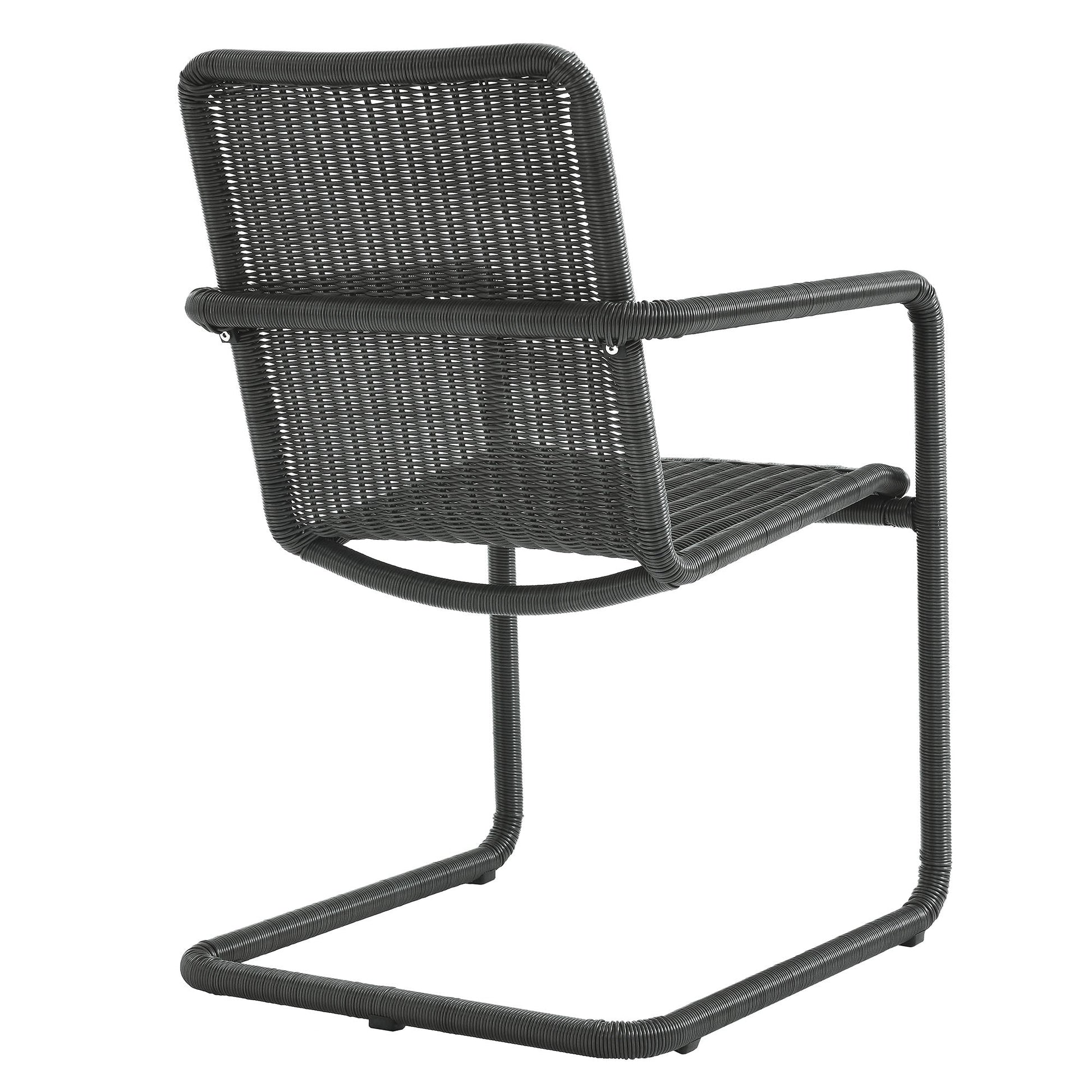 Abacus Outdoor Patio Wicker Dining Chairs Set of 2