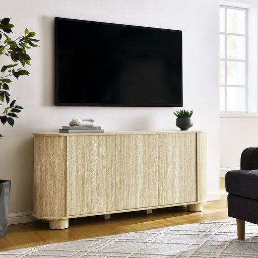 Overture 63” Oval Faux Travertine Sideboard