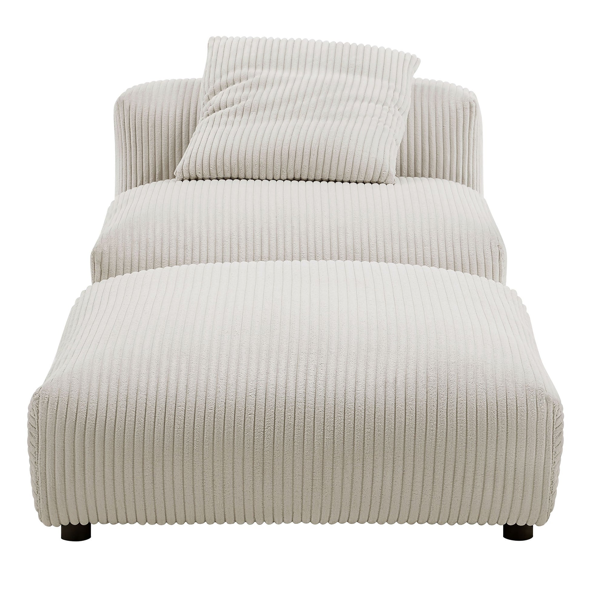 Solace  Modular Corduroy Upholstered Armless Chair and Ottoman Set