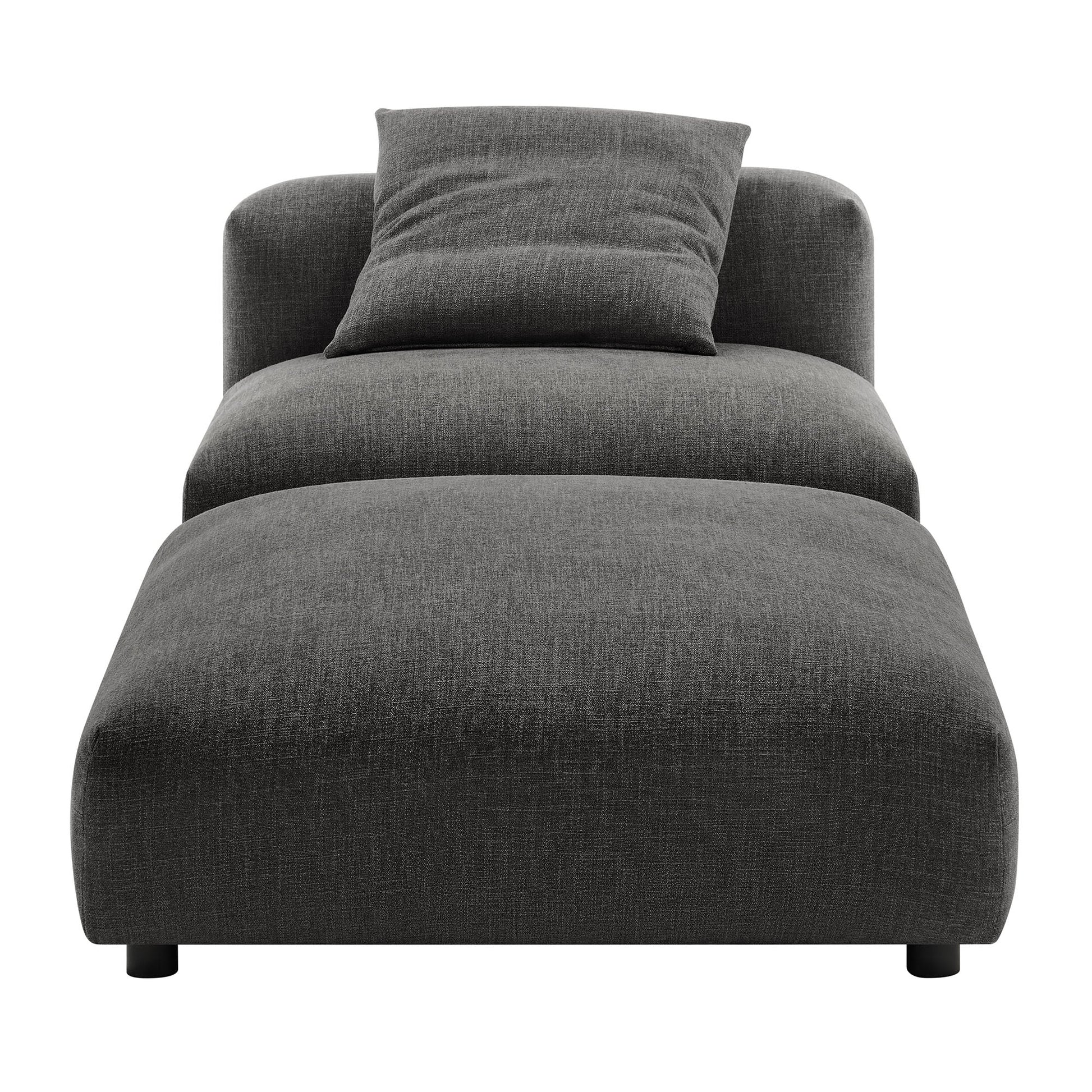 Solace  Modular Upholstered Fabric Armless Chair and Ottoman Set