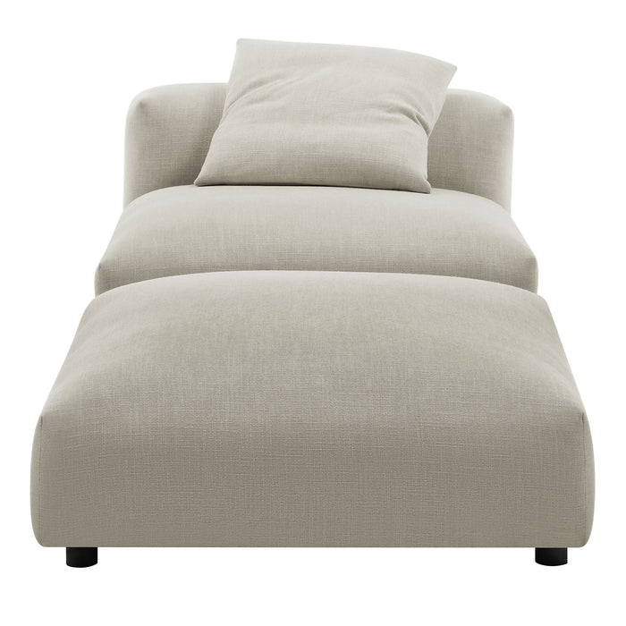 Solace  Modular Upholstered Fabric Armless Chair and Ottoman Set