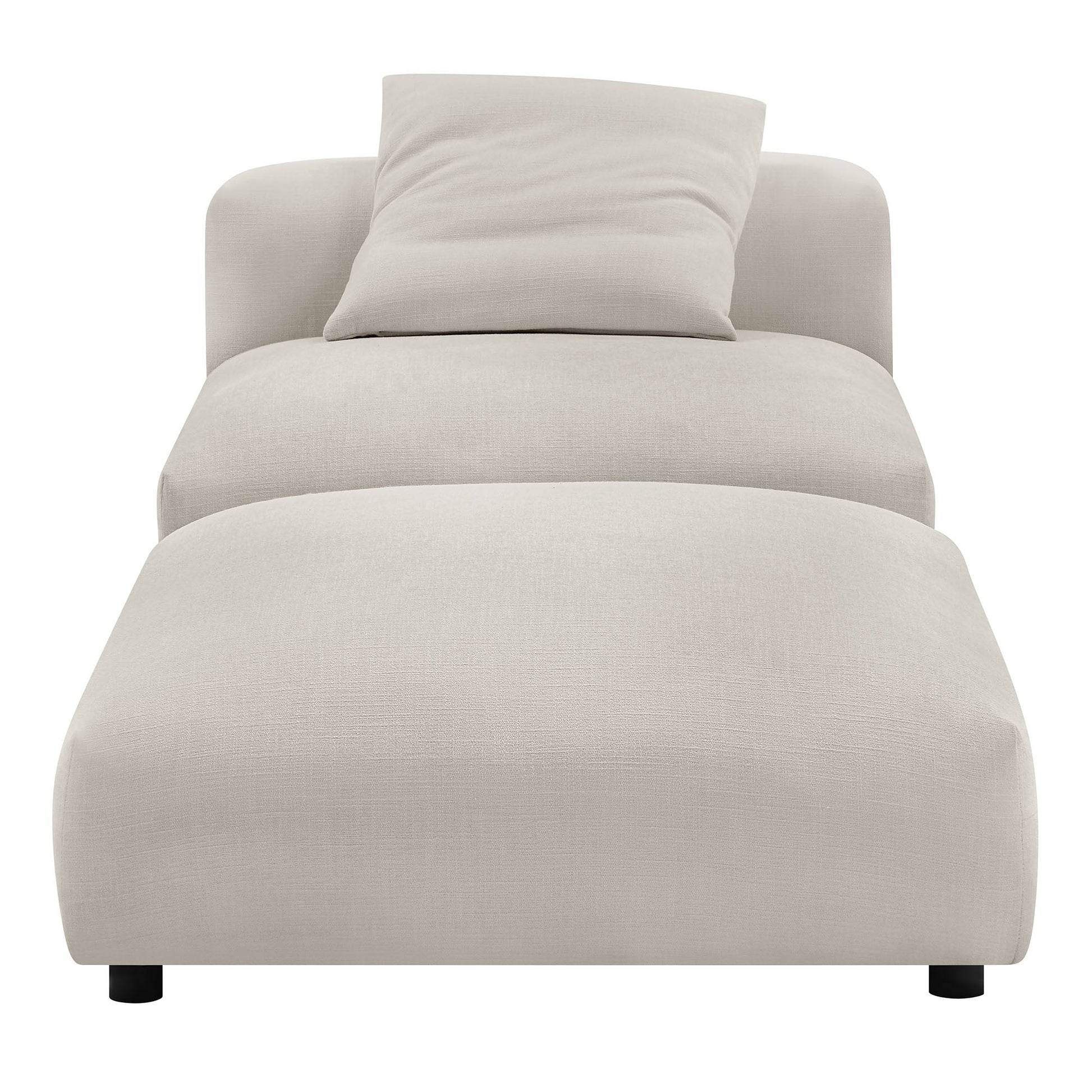 Solace  Modular Upholstered Fabric Armless Chair and Ottoman Set