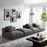 Solace 4-Piece Modular Upholstered Fabric Sectional Sofa