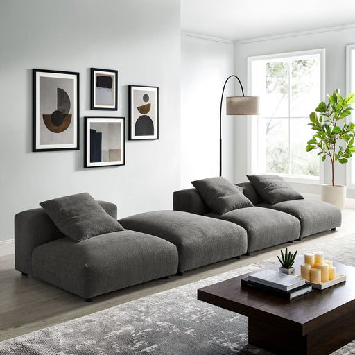 Solace 4-Piece Modular Upholstered Fabric Sectional Sofa