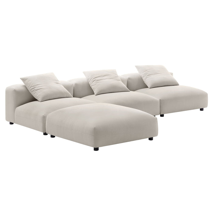 Solace 4-Piece Modular Upholstered Fabric Sectional Sofa