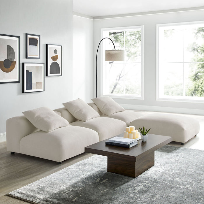Solace 4-Piece Modular Upholstered Fabric Sectional Sofa