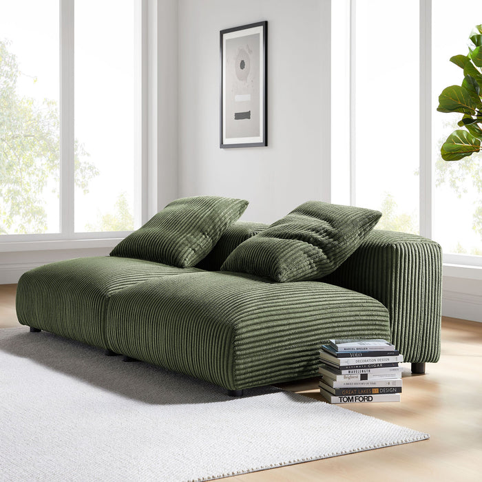 Solace 2-Piece Modular Corduroy Upholstered Sofa