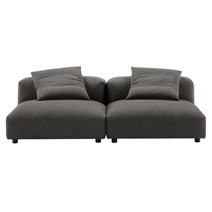 Solace 2-Piece Modular Upholstered Fabric Sofa
