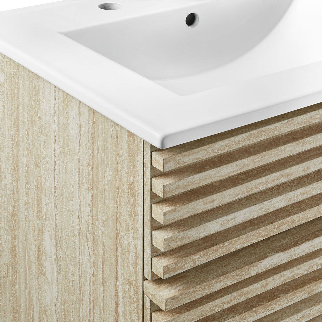 Render 18" and 24" Bathroom Vanities with White Basin Included
