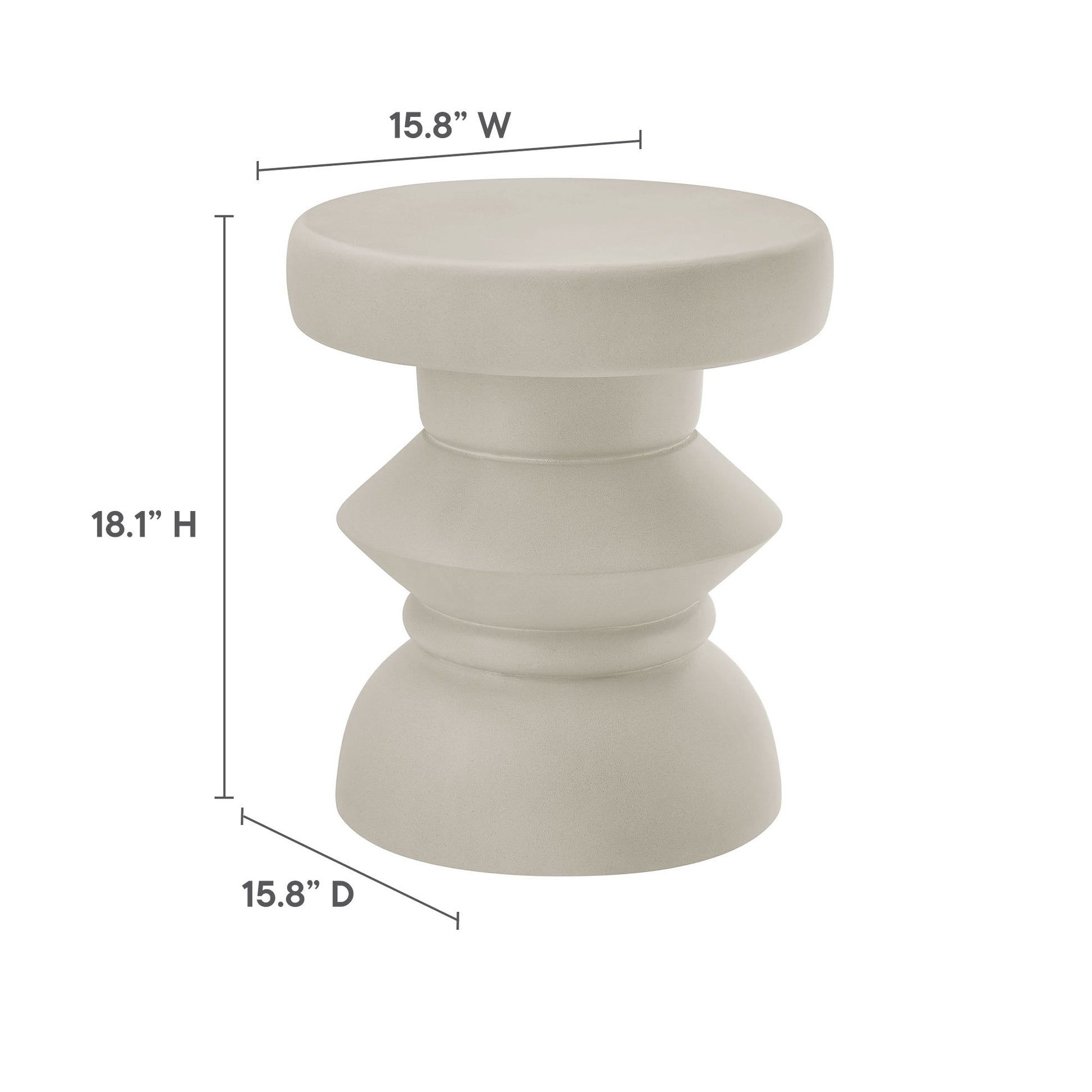 Terza Indoor - Outdoor Patio Concrete Side Table