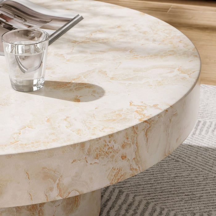 Alora Indoor - Outdoor Patio Concrete Round Coffee Table