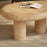 Elowen Indoor - Outdoor Patio Textured Faux Travertine Coffee Table