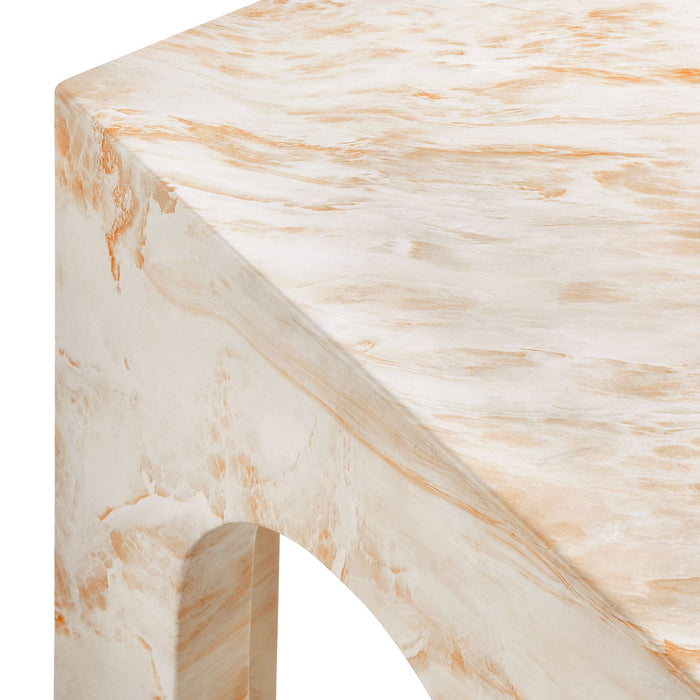 Valen Square Indoor - Outdoor Patio Arched Concrete Side Table