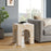 Valen Square Indoor - Outdoor Patio Arched Concrete Side Table