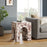 Valen Square Indoor - Outdoor Patio Arched Concrete Side Table