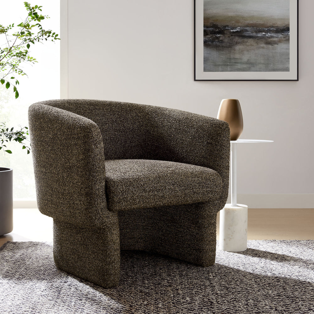 Muse Boucle Fabric Barrel Accent Chair