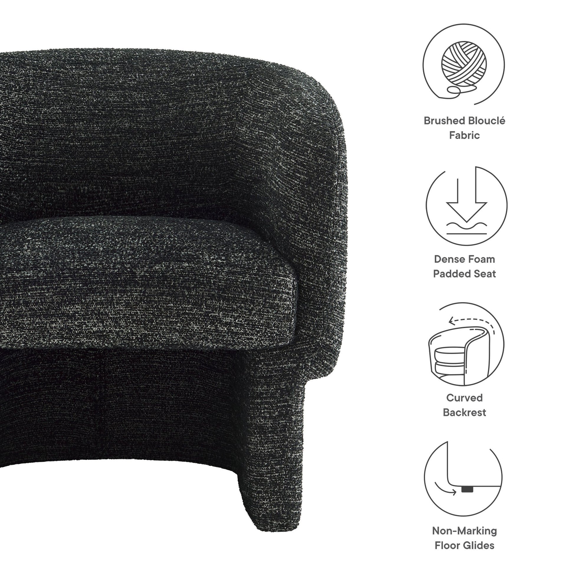 Muse Boucle Fabric Barrel Accent Chair