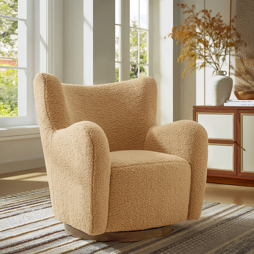 Montrose Wingback Sherpa Swivel Accent Chair