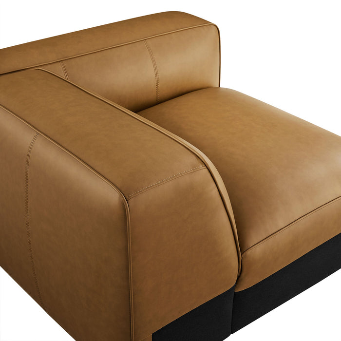Auren Upholstered Vegan Leather Modular Right Armchair