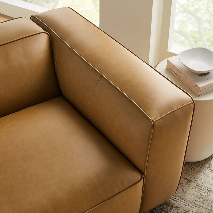 Auren Upholstered Vegan Leather Modular Right Armchair
