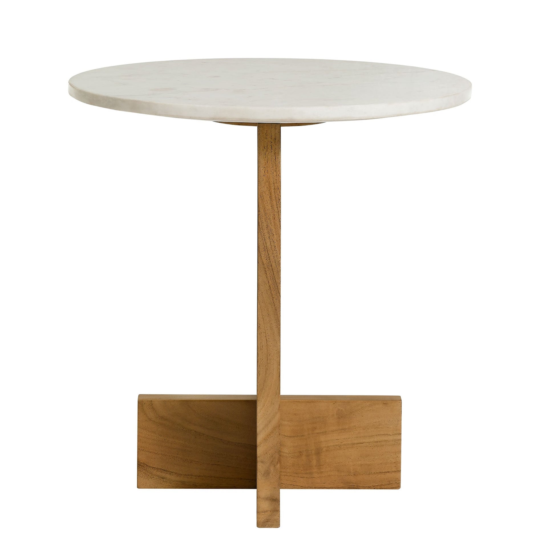 Tarin Acacia Wood and Marble Side Table