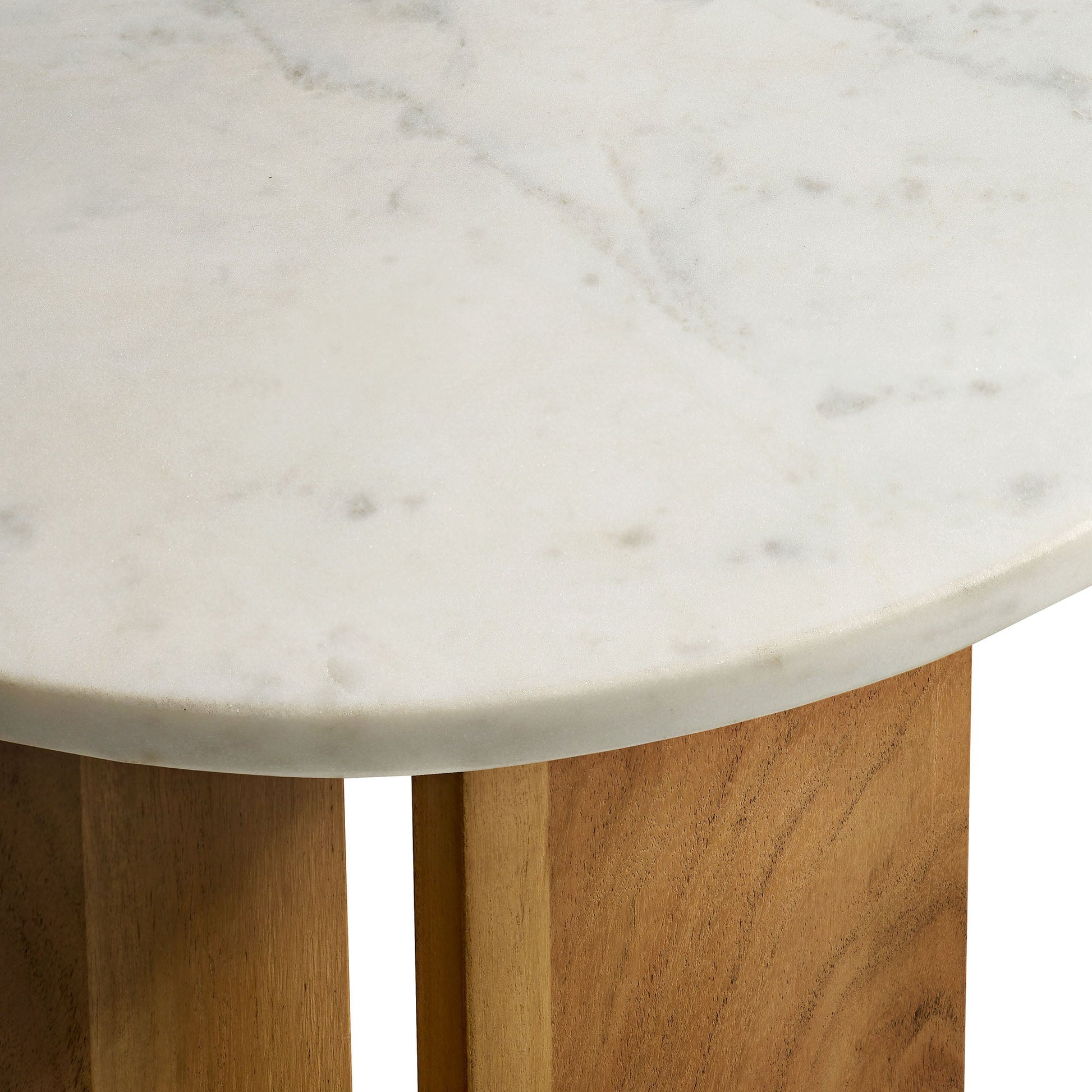 Tarin Acacia Wood and Marble Side Table