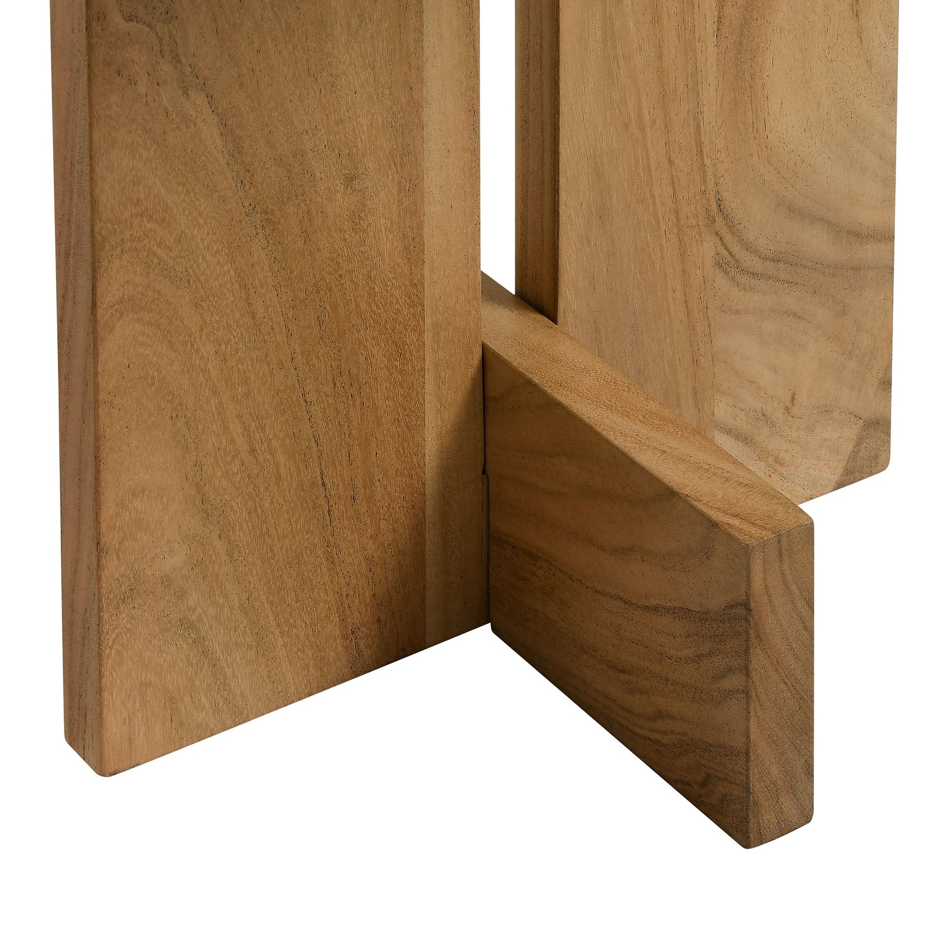 Tarin Acacia Wood and Marble Side Table