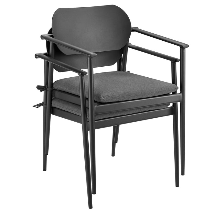Aeris Stackable Outdoor Patio Aluminum Dining Armchair Set of 2
