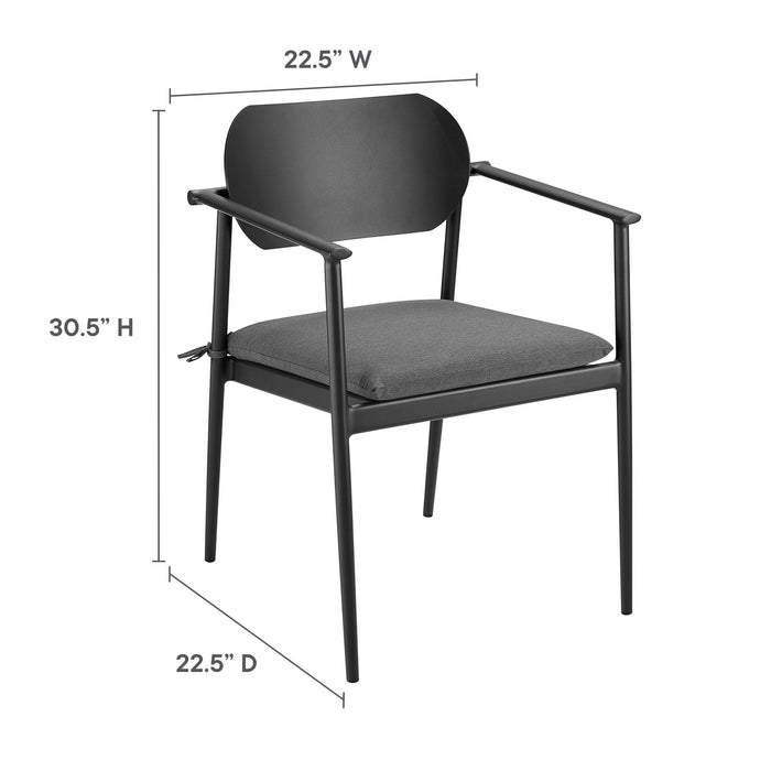 Aeris Stackable Outdoor Patio Aluminum Dining Armchair Set of 2