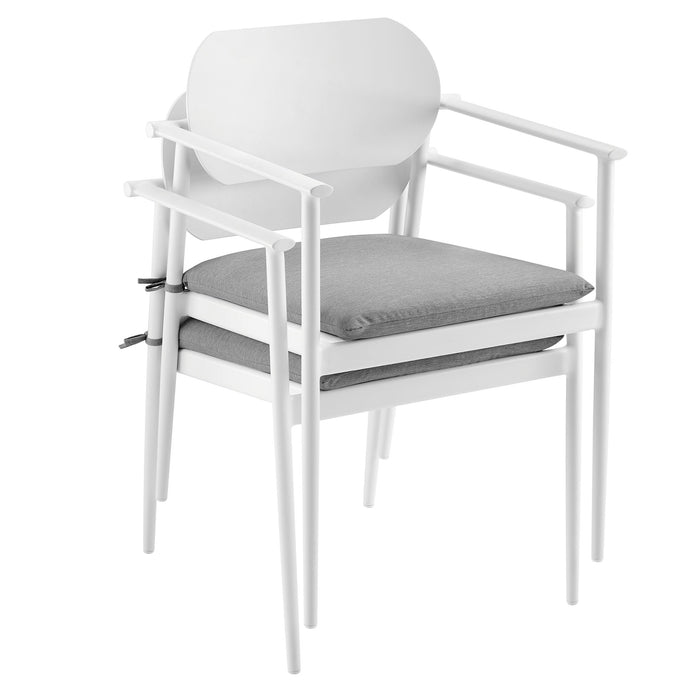 Aeris Stackable Outdoor Patio Aluminum Dining Armchair Set of 2