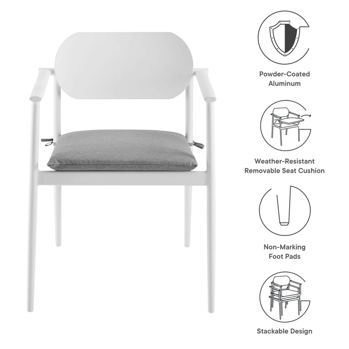 Aeris Stackable Outdoor Patio Aluminum Dining Armchair Set of 2
