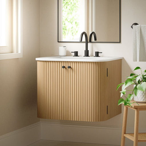 Zia Wall-Mount Bathroom Vanity with Marble Sink