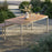 Finn 71" Outdoor Patio Aluminum Dining Table with Faux Wood Top