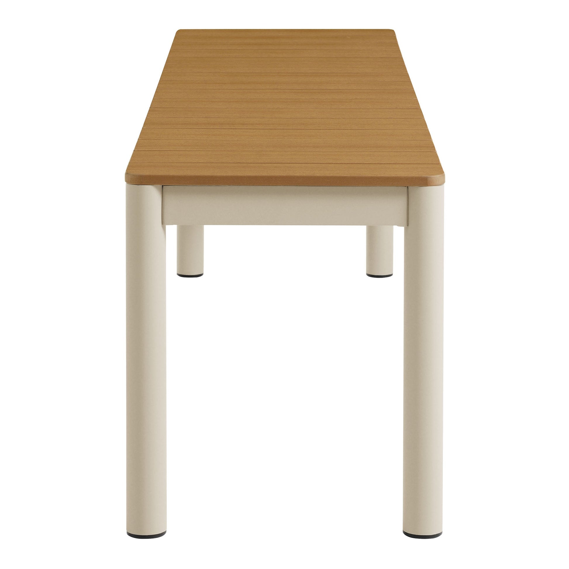 Finn Outdoor Patio Aluminum Bench with Faux Wood Top
