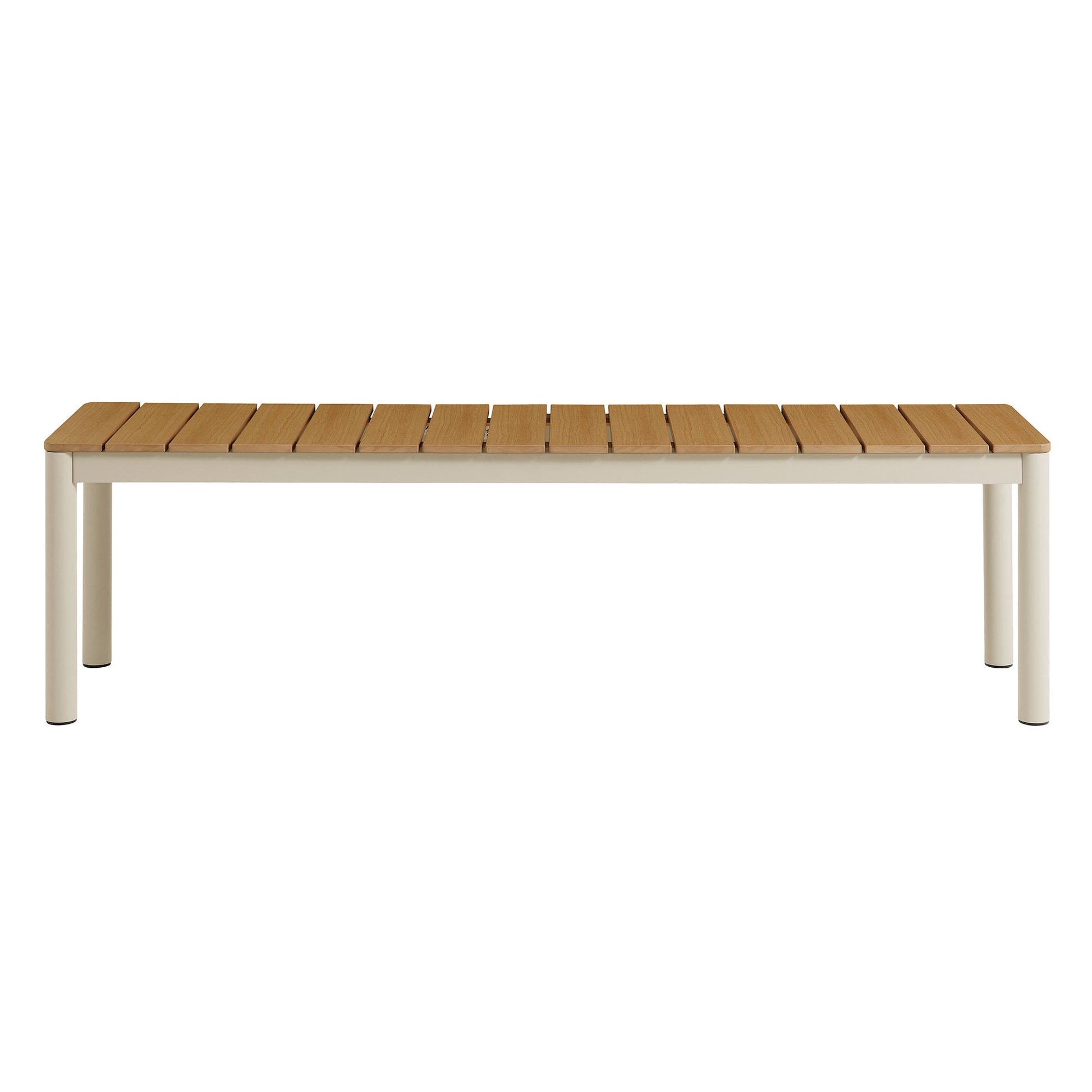 Finn Outdoor Patio Aluminum Bench with Faux Wood Top