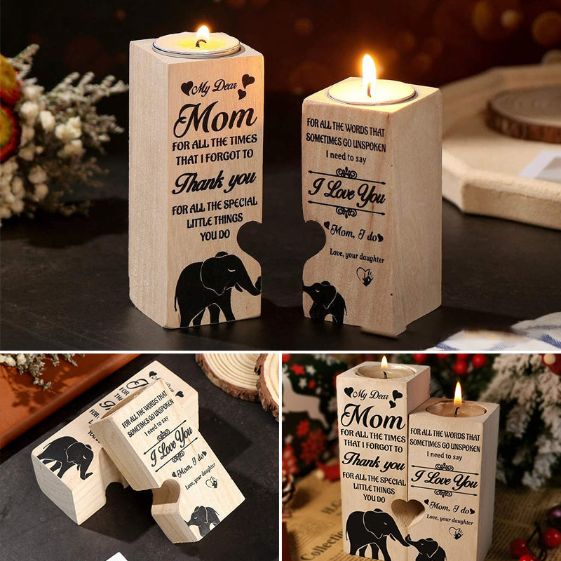 Wooden Friendship Candle Holder Gift Decor