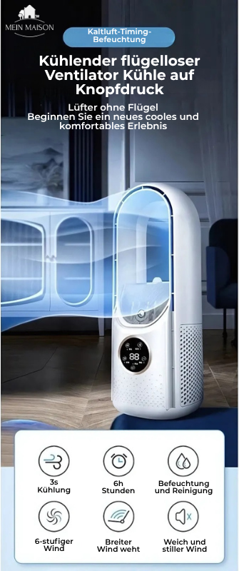 Bladeless USB Air Cooler | Quiet with Timer