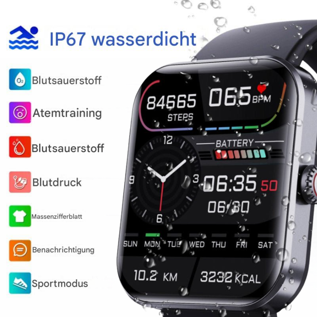 Health Monitor Watch With Glucose And Vital Signs Tracking