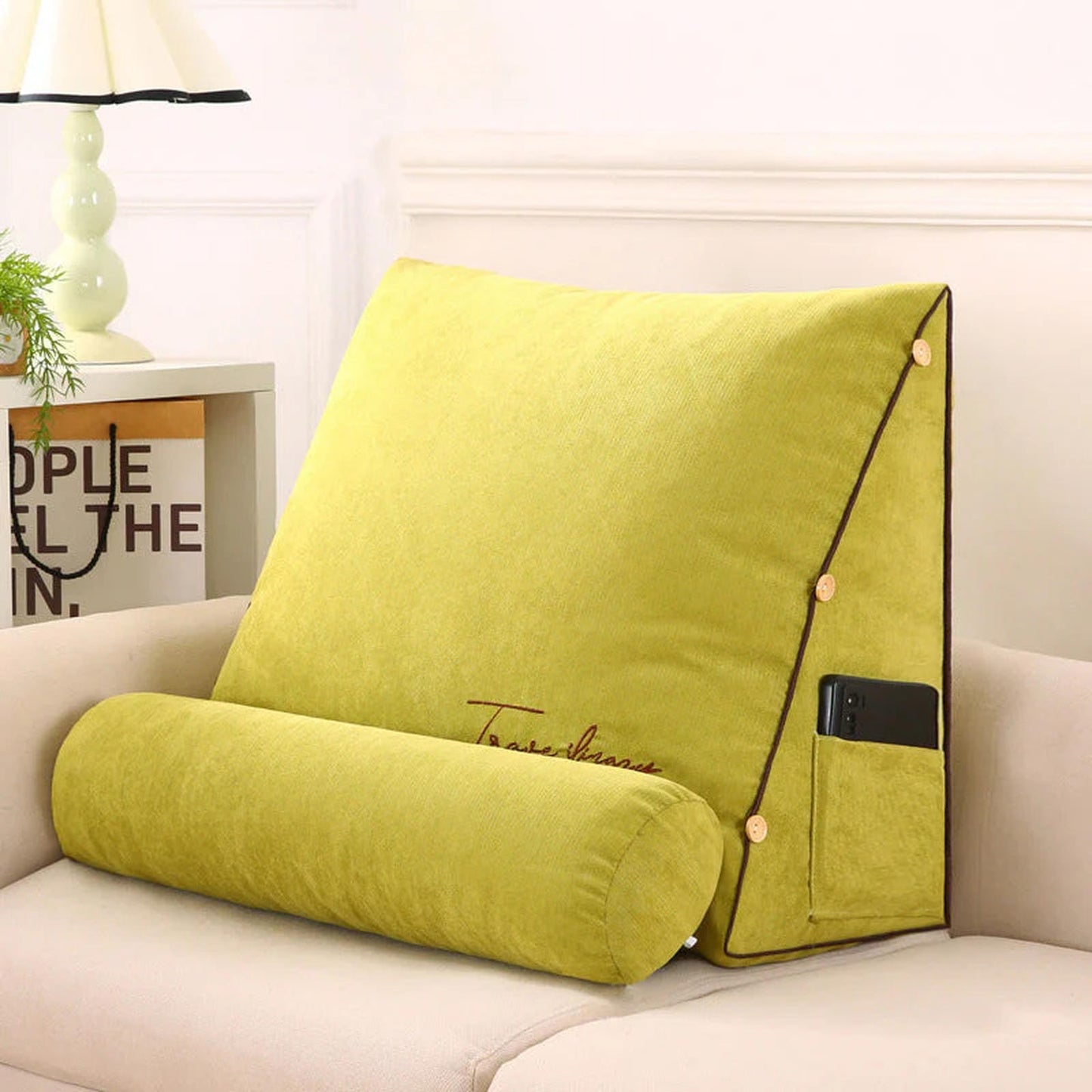 Wedge-Design Back Support Cushion, Adjustable